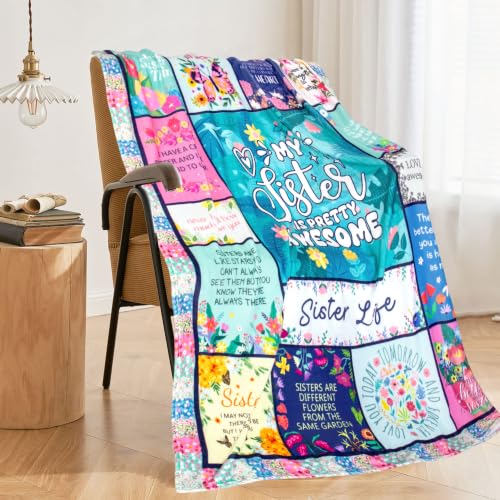 Sister Gifts Blanket, Sister Birthday Gifts Ideas 60"X50" - color: Green-sister
