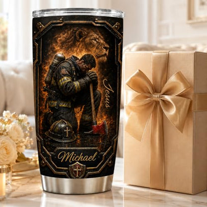 Personalized Christian Gifts For Men - Man Of Faith Bible Warrior Christ Tumbler V15 - A Child Of God Religious Faith For Dad, Husband, Grandpa on Fathers Day, Christmas, Birthday - color: CH-VAR-15