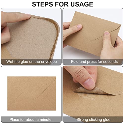 Keketer 50 Pack Kraft 4x6 Envelopes, Contour Flap A4 Envelopes for Engagement Invites, Weddings Invitation, announcements, Baby shower, Perfect for RSVP Card 120gsm, 4.5 x 6.4 Inches - 100% Recycled - color: Kraft-50