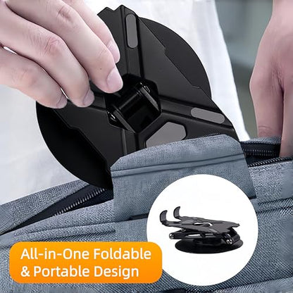 All-Metal Cell Phone Stand 360° Rotatable & Height Adjustable - 25KG Super Load-Bearing, Foldable Desk Stand for Phone, Compatible with iPhone 17/16/15/14, Kindle eBook, Silver - color: D-Quad-Fold - Silver