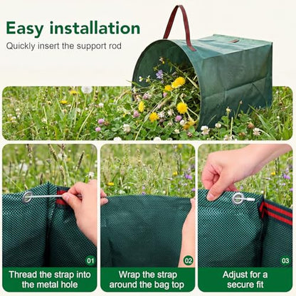 Dntorx 1 Pack 53 Gallon Reusable Yard Waste Bag, Leaf Bags With Handles - size: 1 Count (Pack of 1)