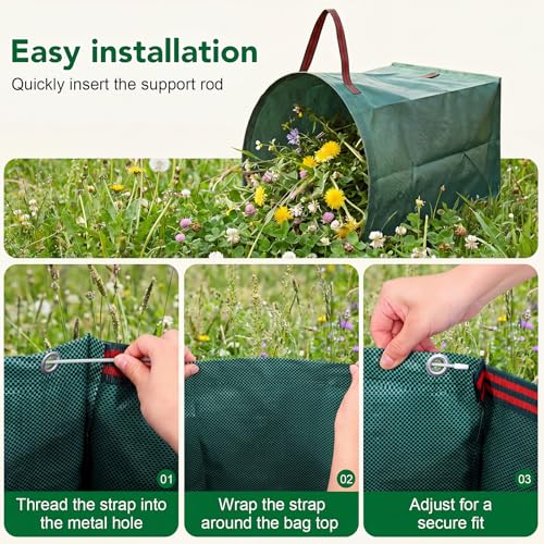 Dntorx 53 Gallon Leaf Bags, 2-Pack, Reusable Yard Waste Bags - size: 1 Count (Pack of 2)