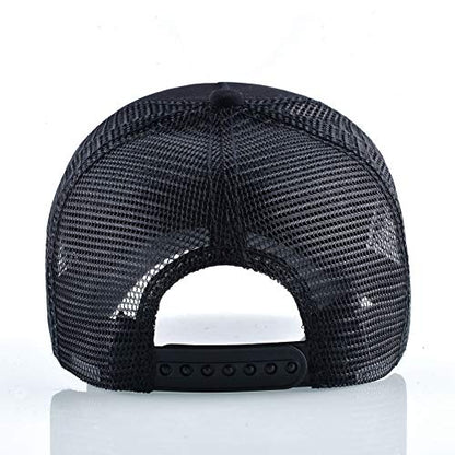 Animal Patch Mesh Trucker Baseball Cap Collection, Embroidered Design, Black - color: Got-black