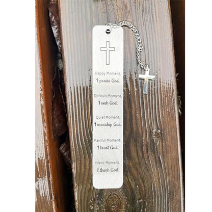 Bible Bookmarks Book Markers, Metal Christian Bookmark Gift Accessories (I Praise God) - style: I Praise God