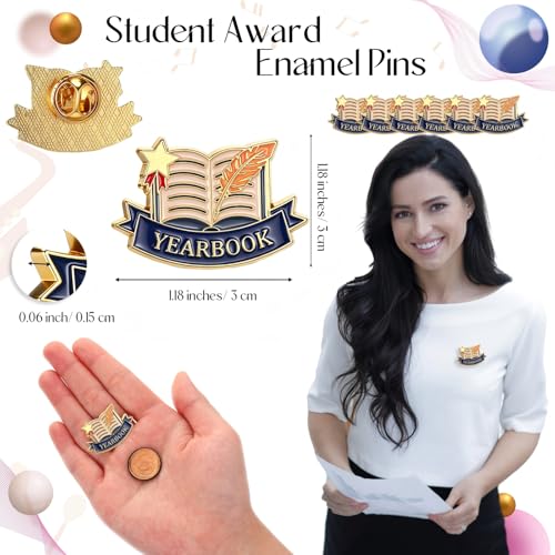 Knitgrip Award Lapel Pins Bulk Academic Recognition Enamel Pins Honors Gift for Student Office Government Club Members - style: Yearbook