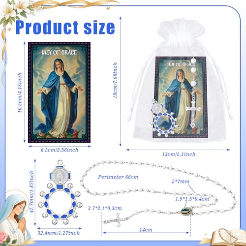40 Pcs Catholic Gifts Prayer Card Rosary Beads Necklace, Virgin Mary - style: Virgin Mary