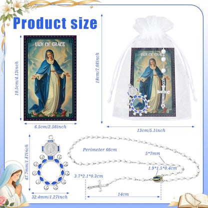 40 Pcs Catholic Gifts Prayer Card Rosary Beads Necklace, Virgin Mary - style: Virgin Mary