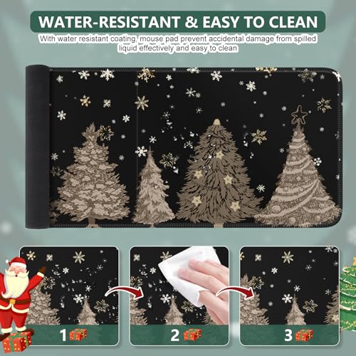 iCasso Black Desk Mat,Christmas Mouse Pad,Cute Desk Pad Mat - color: 1-black