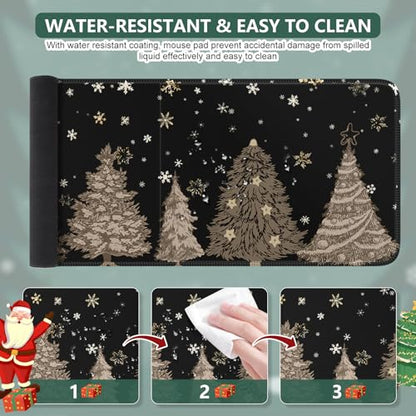 iCasso Black Desk Mat,Christmas Mouse Pad,Cute Desk Pad Mat - color: 1-black