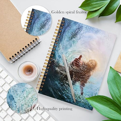 Christian Jesus Notebook, Hand of God Jesus Journal, Bible Verse Journaling, Religious Scripture Journal, Church Notes Notebook, Christian Faith Gifts for Women Men, 5.5x8.3 - color: YhSj 3