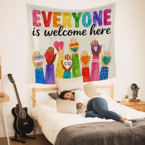HUGANE Everyone Is Welcome Here Tapestry Wall Decor 50x60 Inch - color: colour-11