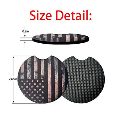 Moly Magnolia 2 Pack 2.75 Inch Car Cup Holder Coasters, Black Flag - color: Black Flag