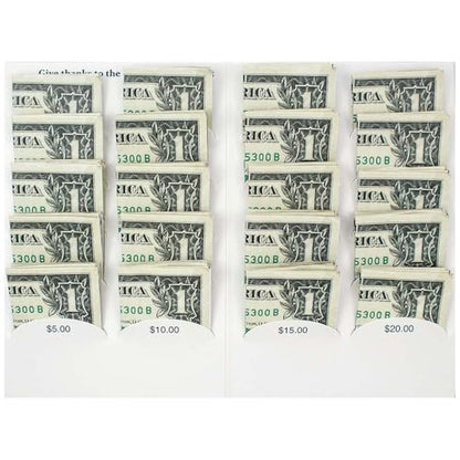 Sterling Gifts Give Thanks to The Lord $20.00 Donation Church Coin Folders for Dollars Pack of 50