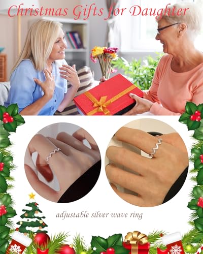 To My Daughter Ring from Mom 925 Sterling Silver Cross Ring Pray on/over/through It Rings Adjustable Anxiety Relief Rings Inspirational Cheer up Birthday Gifts for Daughter - color: A4:daughter ring