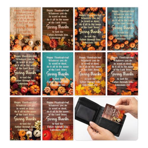 200Pcs Pumpkin Religious Fall Thanksgiving Pocket Prayer Cards2605 - color: Thanksgiving