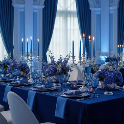 12 Pack Blue Taper Candles丨Taper Candles 10 Inch Dripless丨Unscented & Smokeless Candlesticks Bulk丨7-8 Hours Long Burning Tall Candles丨Ideal for Christmas Weddings Parties Dinner - color: Blue, size: 12 Pack Taper Candle