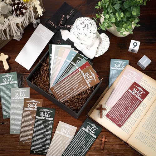Motiskyy 100 Pcs Bible Emergency Numbers Bookmark Gift, Multicolor - color: Multicolor