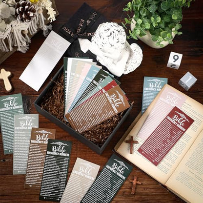 Motiskyy 100 Pcs Bible Emergency Numbers Bookmark Gift, Multicolor - color: Multicolor