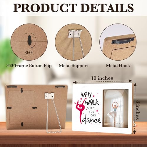 Dance Photo Frame, Why Walk When You Can Dance Wooden Picture Frame, Dance Lover Gifts, Home Table Decor Supplies, Dancer Gifts For Dance Teacher Women Sister Friend Daughter -A41 - color: Why Walk
