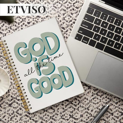 ETVISO Green Bible Journal Notebook for Women, Inspirational Christian Gifts for Women, Prayer Bible Supplies Journal, Church Notes Notebook, Cute Preppy Aesthetic Hardcover Spiral Notebooks 5.5x8.3 - color: 04-Bible(Green)