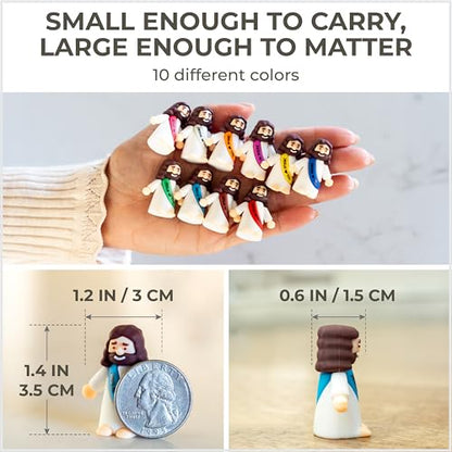 Little Jesus Figures 110 Pack with Bag, Mini Jesus Loves You Figures Bulk