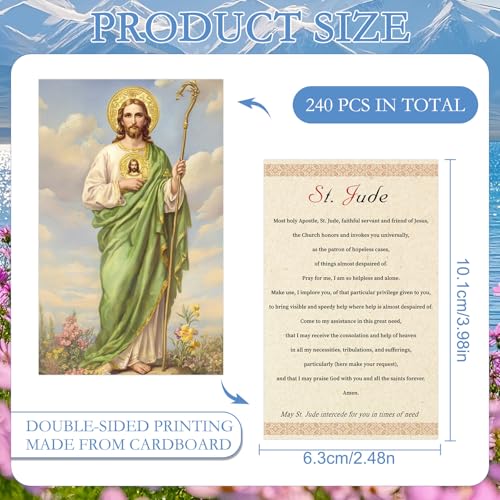 240 Pcs Saint Jude Holy Prayer Cards Gifts Catholic Tracts - style: Saint Jude