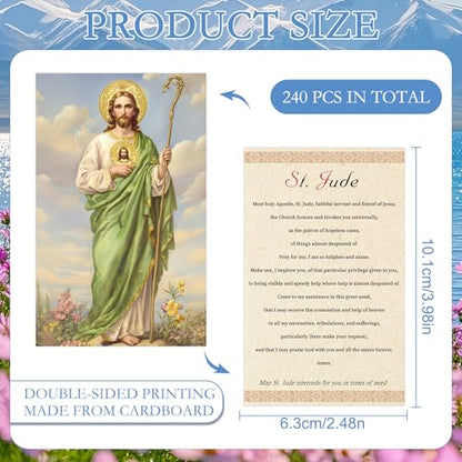 240 Pcs Saint Jude Holy Prayer Cards Gifts Catholic Tracts - style: Saint Jude