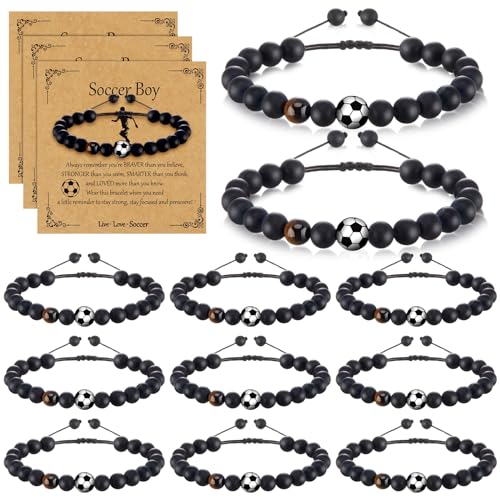 12 Set Sport Adjustable Bracelets Gift - color: Black, size: Soccer
