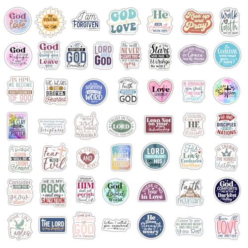 100 Pack Christian Scripture Stickers, Inspiring Religious Gifts for Summer Camps VBS, Journaling, Water Bottles, Bible Verse Stickers, Christian Gifts for Women Kids Teens Boys and Girls (Scripture) - color: Scripture