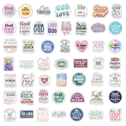 100 Pack Christian Scripture Stickers, Inspiring Religious Gifts for Summer Camps VBS, Journaling, Water Bottles, Bible Verse Stickers, Christian Gifts for Women Kids Teens Boys and Girls (Scripture) - color: Scripture