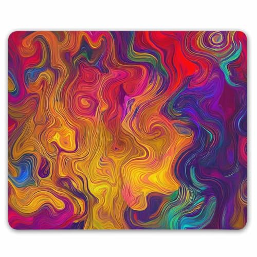 SSIOIU Chaotic Waves Mouse Pad - Rainbow with Purple, Fuchsia, Pink, Red, Orange, Gold, Blue - Gaming Mouse Pad - Nonslip Rubber Backing - 9.5 X 7.9 Inch (240mmX200mmX3mm) - color: SS14