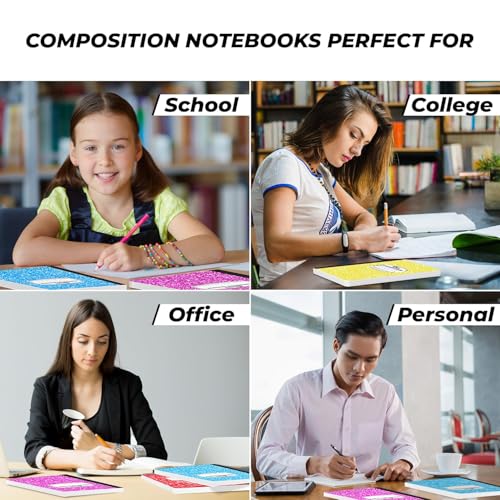 Rosmonde 5000 Pack Composition Notebooks Bulk, Wide Ruled, Assorted Marble - size: 5000 Pack