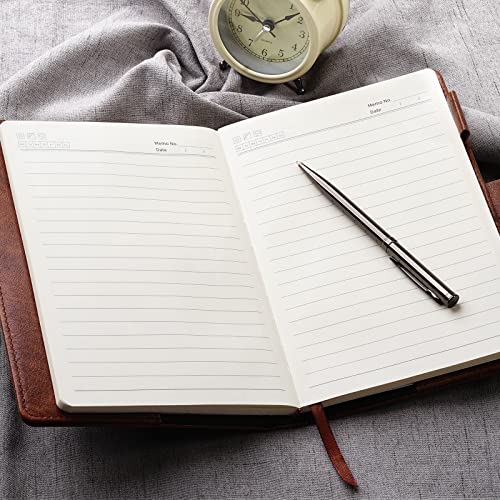 WEMATE Diary with Lock, A5 PU Leather Journal with Lock 240 Pages Brown - color: Brown