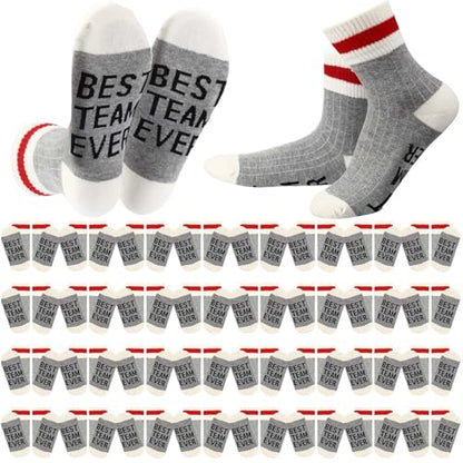 Glitopper 36 Pairs Best Team Ever Gift Socks Bulk for Employee - color: Grey