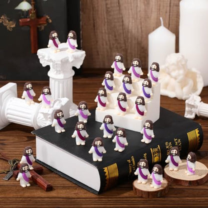 Barydat 100 Pcs Little Jesus Figures, Halloween Prank Props, Purple Series - color: Purple Series