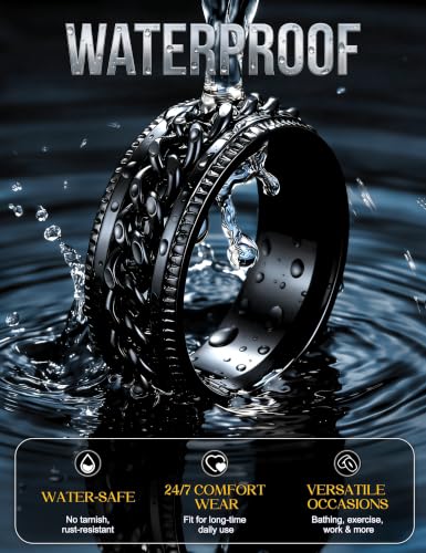 IRONBOX Stainless Steel Spinner Fidget Rings Set for Men Women