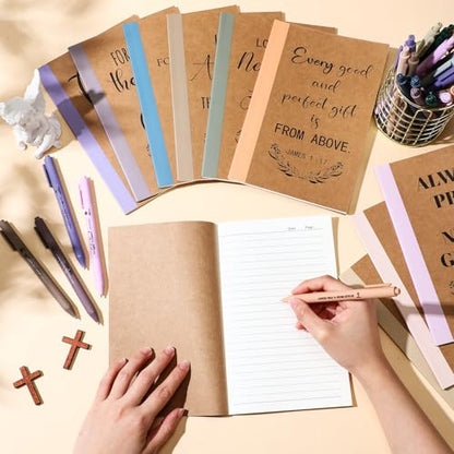 Resurhang 30 Sets Christian Gifts Bulk Bible Notebook Religious Pen,Morandi - color: Morandi