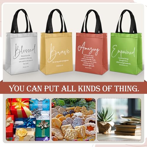 Aliceset 40 Pcs Christian Gift Bags with Bible Verse, Black, Mixcolor - color: Mixcolor