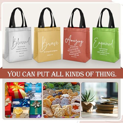 Aliceset 40 Pcs Christian Gift Bags with Bible Verse, Black, Mixcolor - color: Mixcolor