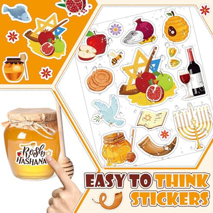 Amazingspark 272 Pcs Rosh Hashanah Self-Adhesive Stickers Shana Tova Decals