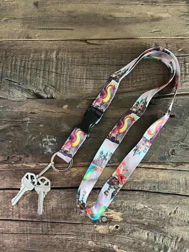 Limeloot Lanyard – Soft Neck Lanyard with Quick Release & Key Ring – ID Badge Holder & Keychain Lanyard for Men & Women - color: Dragons