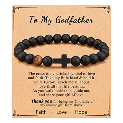 Cross Bracelet, To Mens Boys Christian Gifts for Birthday Christmas - style: Godfather