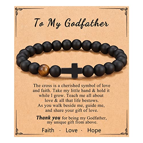 Cross Bracelet, To Mens Boys Christian Gifts for Birthday Christmas - style: Godfather
