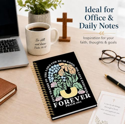 Christian Boho Floral Notebook, Religious Scripture Journal Gifts - color: The Black Bible