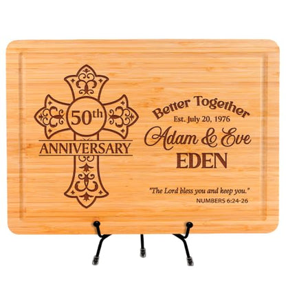 Personalized Religious Wedding Anniversary Cutting Board Christian Couples