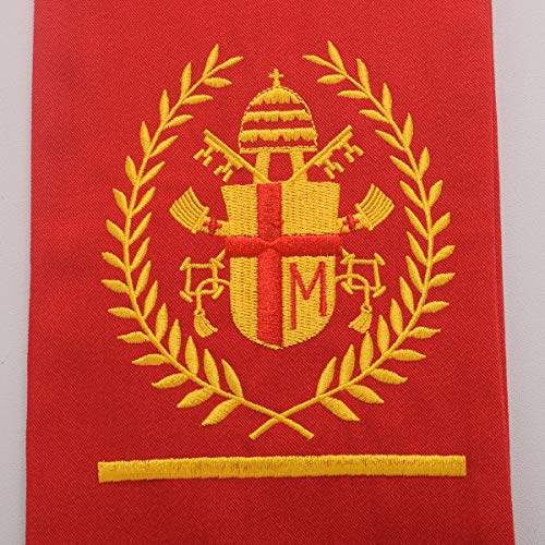 BLESSUME Church Clergy Pastor Cross Embroidered Stole - color: Red 1
