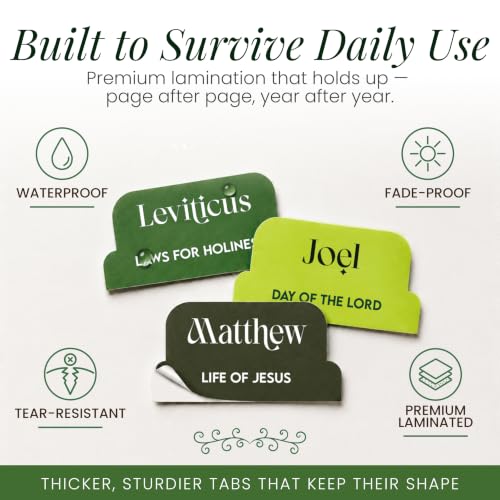 90 Christian Bible Tabs for Women and Men - Green Earth Version - color: Green Earth