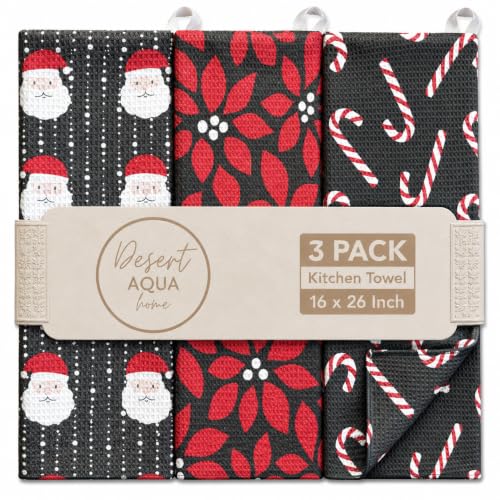 Kitchen Towels, Dish Towels for Kitchen, 3 Pc Kitchen Towel Set - color: Christmas