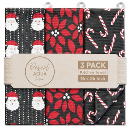 Kitchen Towels, Dish Towels for Kitchen, 3 Pc Kitchen Towel Set - color: Christmas