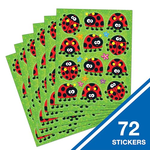 Carson Dellosa 72 Ladybug Stickers for Kids, 6 Sheets of Lady Bug Incentive - style: Ladybugs